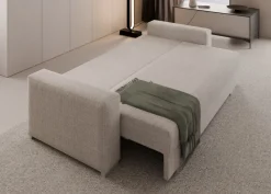 Hauss Kanapy I Sofy Do Salonu|Sofy Trzyosobowe*Duża sofa rozkładana z poduchami z pufą kolor jasnoszary z domieszką beżu Hermes Cremona 04