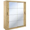 Lenart Szafy*Duża szafa z lustrami do sypialni Arti AR-03 dąb artisan