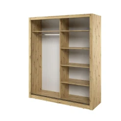 Lenart Szafy*Duża szafa z lustrami do sypialni Arti AR-03 dąb artisan