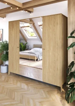 Lenart Szafy Do Przedpokoju|Szafy Do Sypialni*Duża szafa z lustrem Cozy CZ-01 dąb olejowany