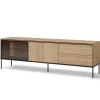 Lenart Szafki Rtv Do Salonu|Szafki Rtv*Duża szafka  RTV z witryną i szufladami VISSO VI-08 dąb linearny