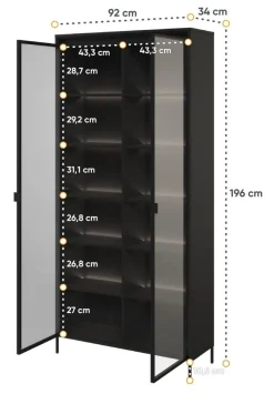 Lenart Szafki I Regały Do Biura|Witryny Do Jadalni*Duża witryna loftowa Trend TR-07 czarna