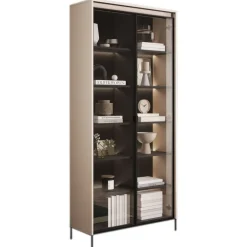 Lenart Szafki I Regały Do Biura|Witryny Do Jadalni*Duża witryna szklana   Trend TR-07 beż piaskowy