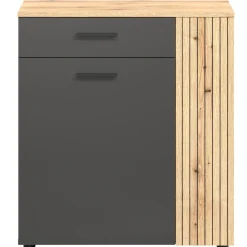 Mebelbos Komody Do Biura|Komody Do Przedpokoju*Dwudrzwiowa komoda z szufladą Komoda Esteban 2D1S grafit / dąb evok