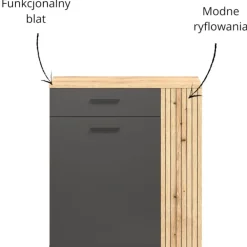 Mebelbos Komody Do Biura|Komody Do Przedpokoju*Dwudrzwiowa komoda z szufladą Komoda Esteban 2D1S grafit / dąb evok
