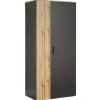Mebelbos Szafy*Dwudrzwiowa szafa 90 cm grafit/dąb evok Esteban 2D