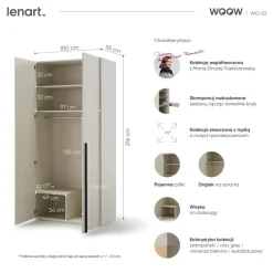 Dzieci Lenart Szafy Do Przedpokoju|Szafy Do Pokoju Młodzieżowego*Dwudrzwiowa szafa WO-02 młodzieżowa szampańska