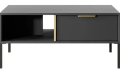 Laski Meble Ławy I Stoliki Do Salonu|Stoliki Kawowe I Ławy*Elegancki stolik kawowy z szufladą antracyt złoto Lars