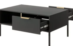 Laski Meble Ławy I Stoliki Do Salonu|Stoliki Kawowe I Ławy*Elegancki stolik kawowy z szufladą antracyt złoto Lars