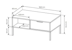 Laski Meble Ławy I Stoliki Do Salonu|Stoliki Kawowe I Ławy*Elegancki stolik kawowy z szufladą antracyt złoto Lars