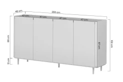 Bogart Komody Do Biura|Komody Do Przedpokoju*ELIVO KOMODA 200 4D - cashmere / dąb olejowany / nogi cashmere