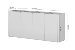 Bogart Komody Do Biura|Komody Do Przedpokoju*ELIVO KOMODA 200 4D - eukaliptus / dąb baltic dune