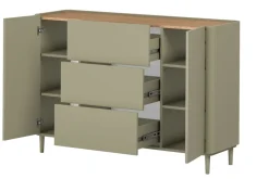 Bogart Komody Do Biura|Komody Do Przedpokoju*ELIVO KOMODA 150 2D3SZ - eukaliptus / dąb baltic dune / nogi eukaliptus