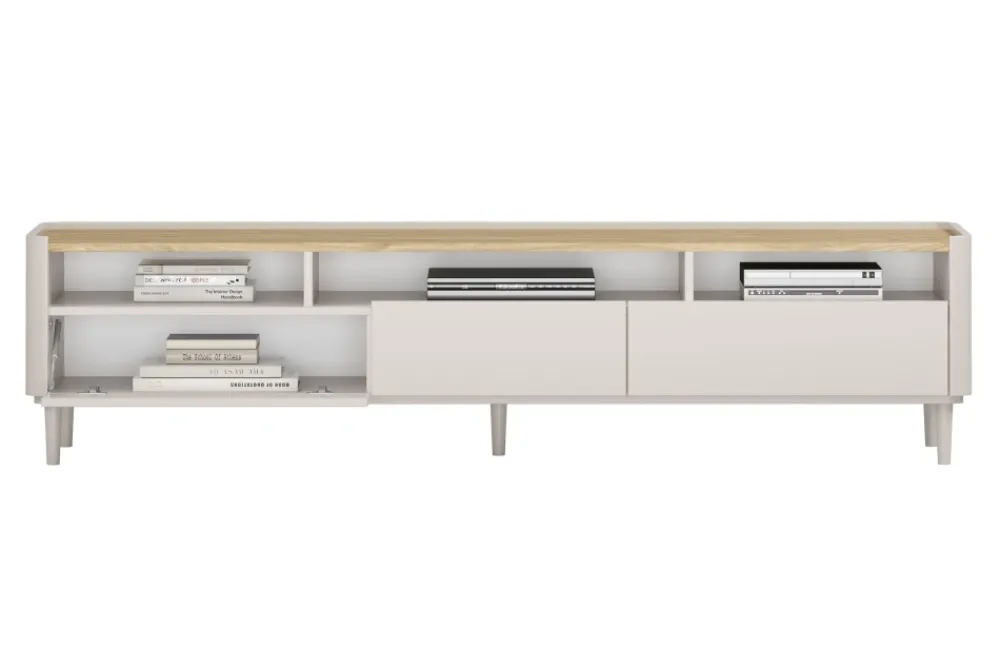 Bogart Szafki Rtv Do Salonu|Szafki Rtv*ELIVO RTV 200 1K2SZ - cashmere / dąb olejowany / nogi cashmere