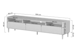 Bogart Szafki Rtv Do Salonu|Szafki Rtv*ELIVO RTV 200 1K2SZ - eukaliptus / dąb baltic dune / nogi eukaliptus