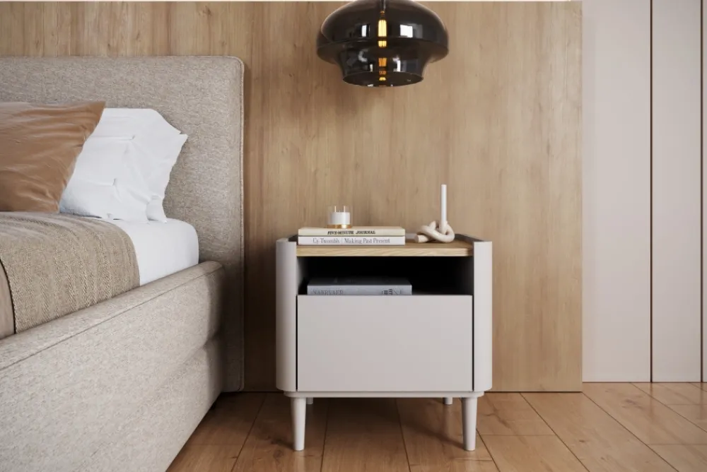 Bogart Szafki I Regały Do Biura|Szafki I Regały Do Pokoju Młodzieżowego*ELIVO SZAFKA NOCNA 50 1SZ - cashmere / dąb olejowany / nogi cashmere