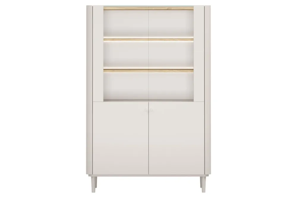 Bogart Witryny Do Jadalni|Witryny Do Salonu*ELIVO WITRYNA 100 2D - cashmere / dąb olejowany / nogi cashmere