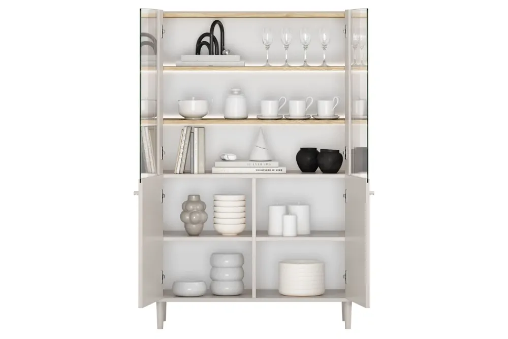 Bogart Witryny Do Jadalni|Witryny Do Salonu*ELIVO WITRYNA 100 2D - cashmere / dąb olejowany / nogi cashmere