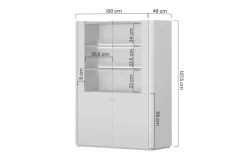 Bogart Witryny Do Jadalni|Witryny Do Salonu*ELIVO WITRYNA 100 2D - eukaliptus / dąb baltic dune