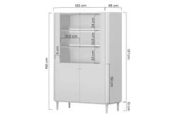 Bogart Witryny Do Jadalni|Witryny Do Salonu*ELIVO WITRYNA 100 2D - eukaliptus / dąb baltic dune / nogi eukaliptus