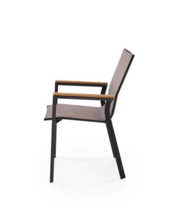 Halmar Meble Ogrodowe*FIERRO krzesło, czarny / popielaty / brązowy (1p=1szt)1 sztuka