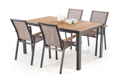 Halmar Meble Ogrodowe*FIERRO krzesło, czarny / popielaty / brązowy (1p=1szt)1 sztuka