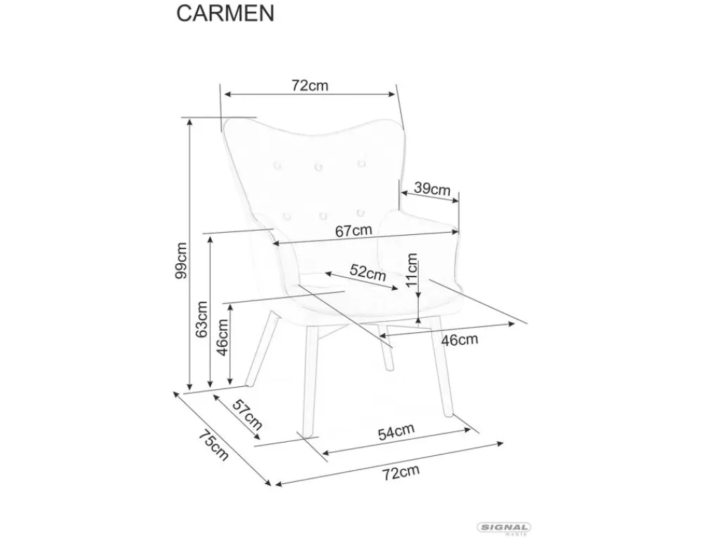 Signal Wypoczynkowe*Fotel Carmen Velvet