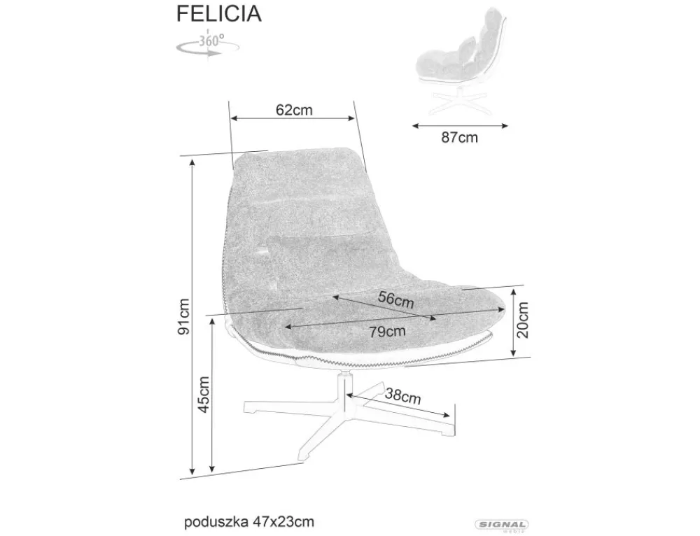 Signal Wypoczynkowe*Fotel Felicia Raven