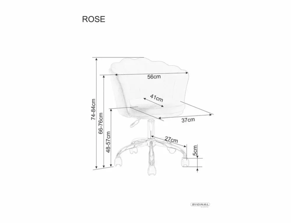 Signal Fotele Do Biura|Krzesła Do Biurka Do Pokoju Młodzieżowego*Fotel obrotowy Rose Velvet