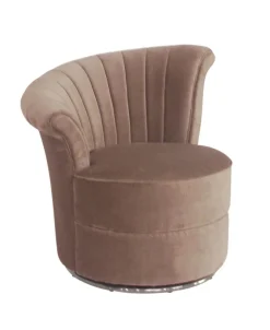 ArteHome Fotele*Gabi 69/71/74cm luksusowy fotel tapicerowany w kolorze brudnego różu na srebrnej metalowej podstawie