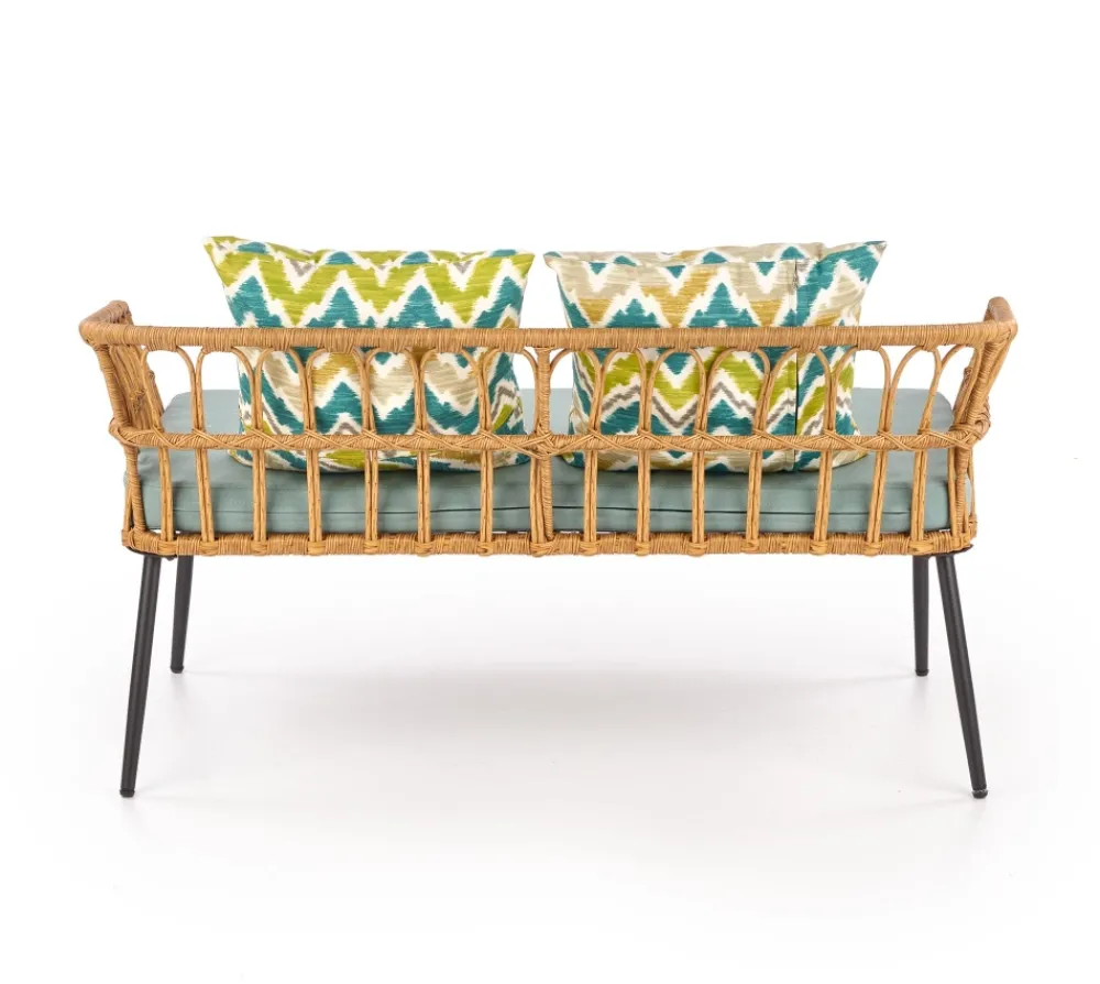 Halmar Meble Ogrodowe|Meble Ogrodowe*GARDENA 2S fotel podwójny czarny / naturalny / popielaty (1p=1szt)1 sztuka