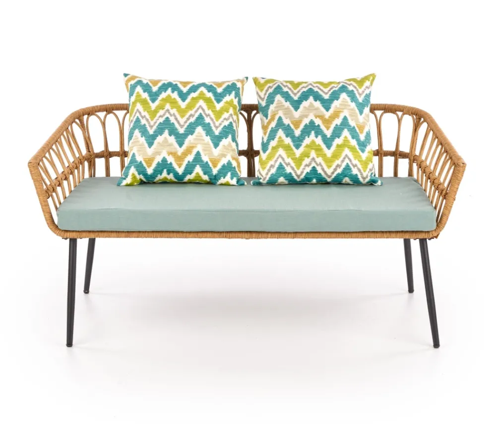 Halmar Meble Ogrodowe|Meble Ogrodowe*GARDENA 2S fotel podwójny czarny / naturalny / popielaty (1p=1szt)1 sztuka