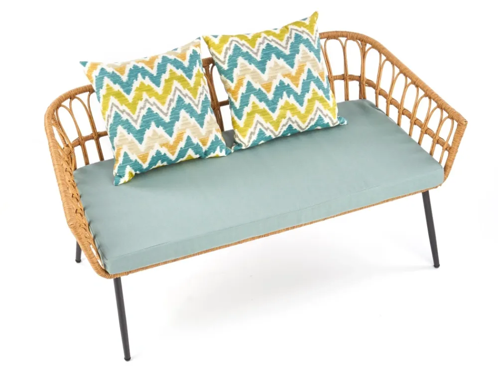 Halmar Meble Ogrodowe|Meble Ogrodowe*GARDENA 2S fotel podwójny czarny / naturalny / popielaty (1p=1szt)1 sztuka