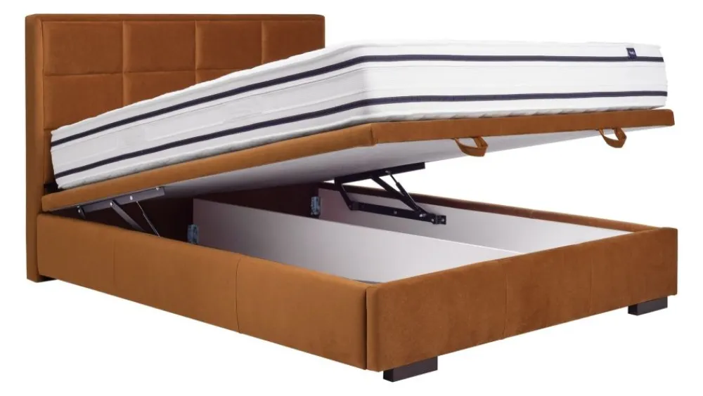 Hauss Łóżka Do Sypialni|Łóżka Tapicerowane*łóżko Choco slim z pojemnikiem, kostka