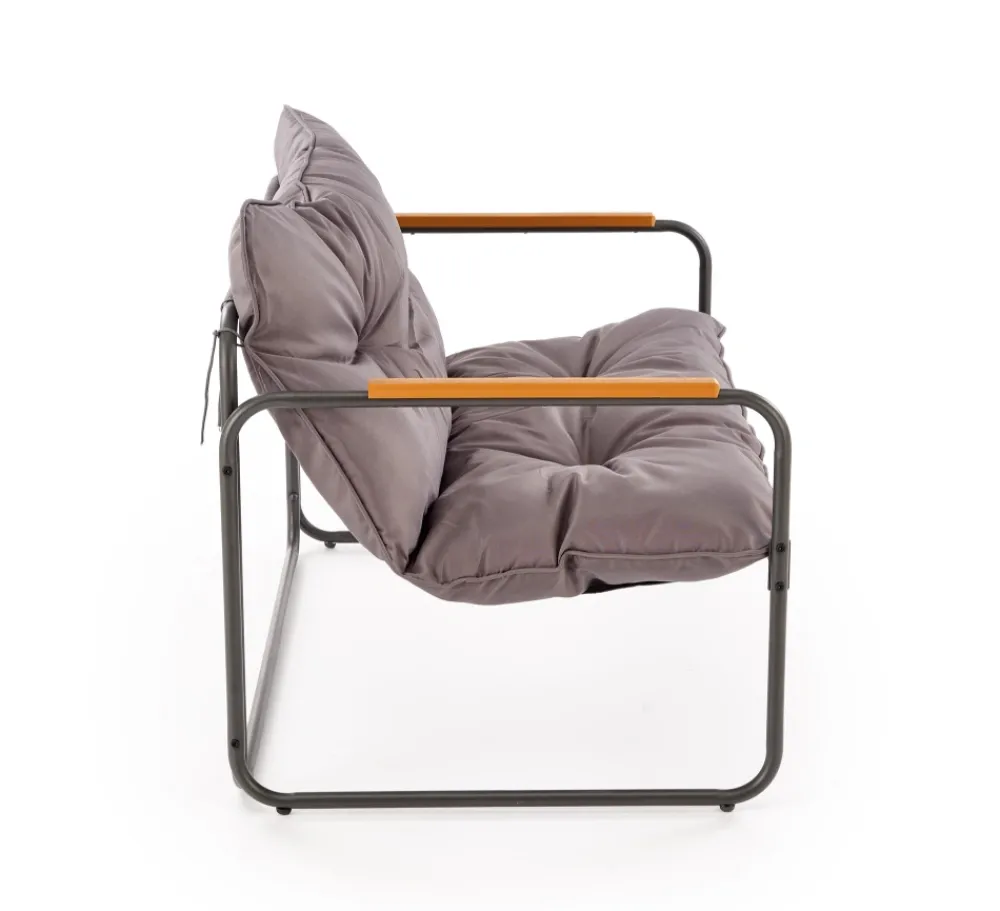 Halmar Meble Ogrodowe*HUDSON, zestaw ogrodowy ( sofa, fotel 2x, ława ), popielaty / brązowy (1p=1zestaw)1 sztuka