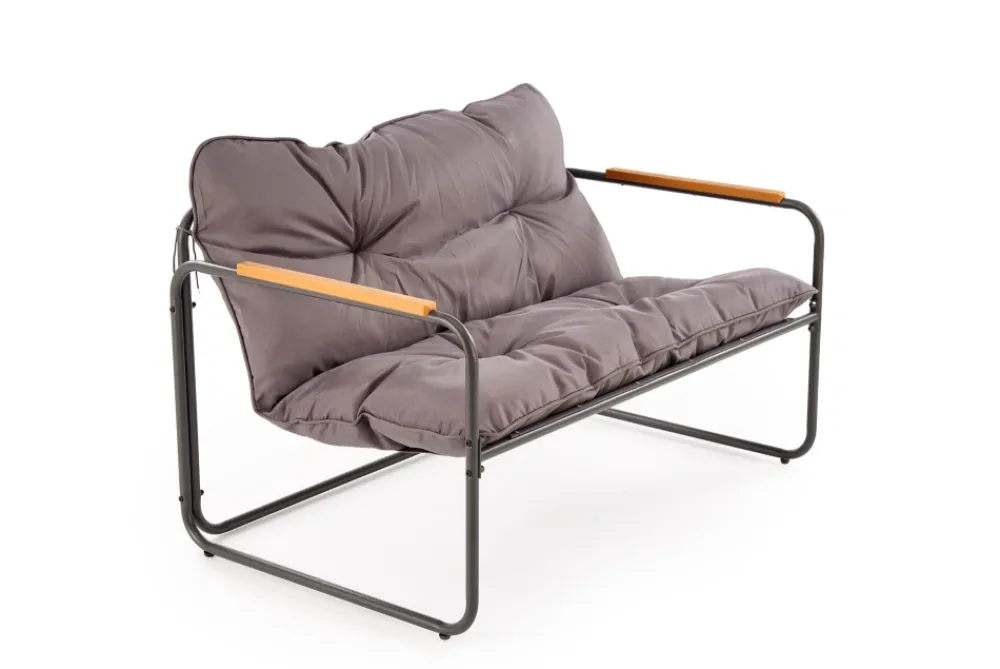 Halmar Meble Ogrodowe*HUDSON, zestaw ogrodowy ( sofa, fotel 2x, ława ), popielaty / brązowy (1p=1zestaw)1 sztuka