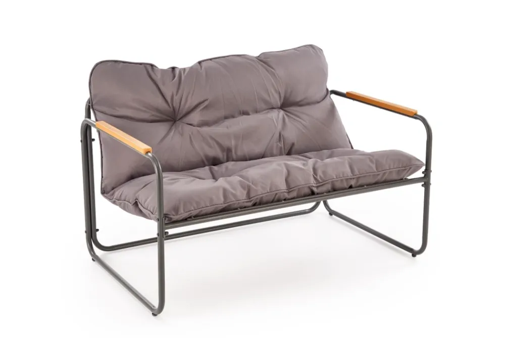 Halmar Meble Ogrodowe*HUDSON, zestaw ogrodowy ( sofa, fotel 2x, ława ), popielaty / brązowy (1p=1zestaw)1 sztuka