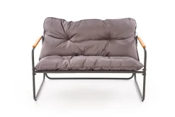 Halmar Meble Ogrodowe*HUDSON, zestaw ogrodowy ( sofa, fotel 2x, ława ), popielaty / brązowy (1p=1zestaw)1 sztuka