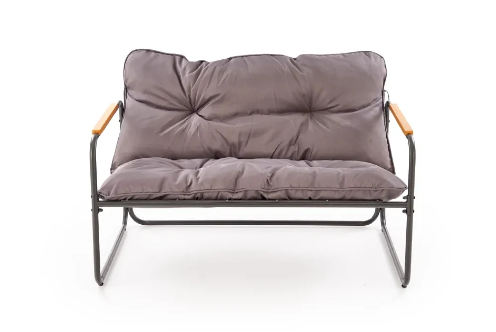 Halmar Meble Ogrodowe*HUDSON, zestaw ogrodowy ( sofa, fotel 2x, ława ), popielaty / brązowy (1p=1zestaw)1 sztuka