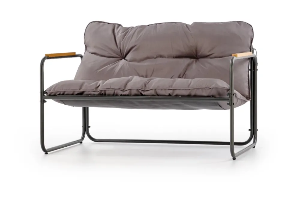 Halmar Meble Ogrodowe*HUDSON, zestaw ogrodowy ( sofa, fotel 2x, ława ), popielaty / brązowy (1p=1zestaw)1 sztuka