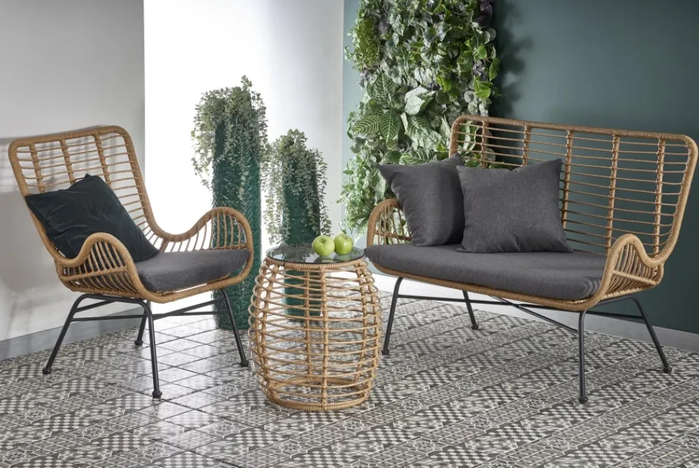 Halmar Meble Ogrodowe*IKARO XL sofa naturalny-popiel (1p=2szt)1 sztuka