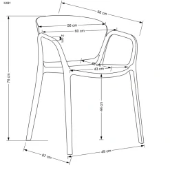 Halmar Meble Ogrodowe|Krzesła*K491 krzesło plastik biały (1p=4szt)1 sztuka
