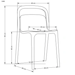 Halmar Meble Ogrodowe|Krzesła*K490 krzesło plastik miętowy(1p=4szt)1 sztuka