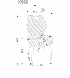 Halmar Krzesła*K569 krzesło, popielaty (1p=4 szt)1 sztuka
