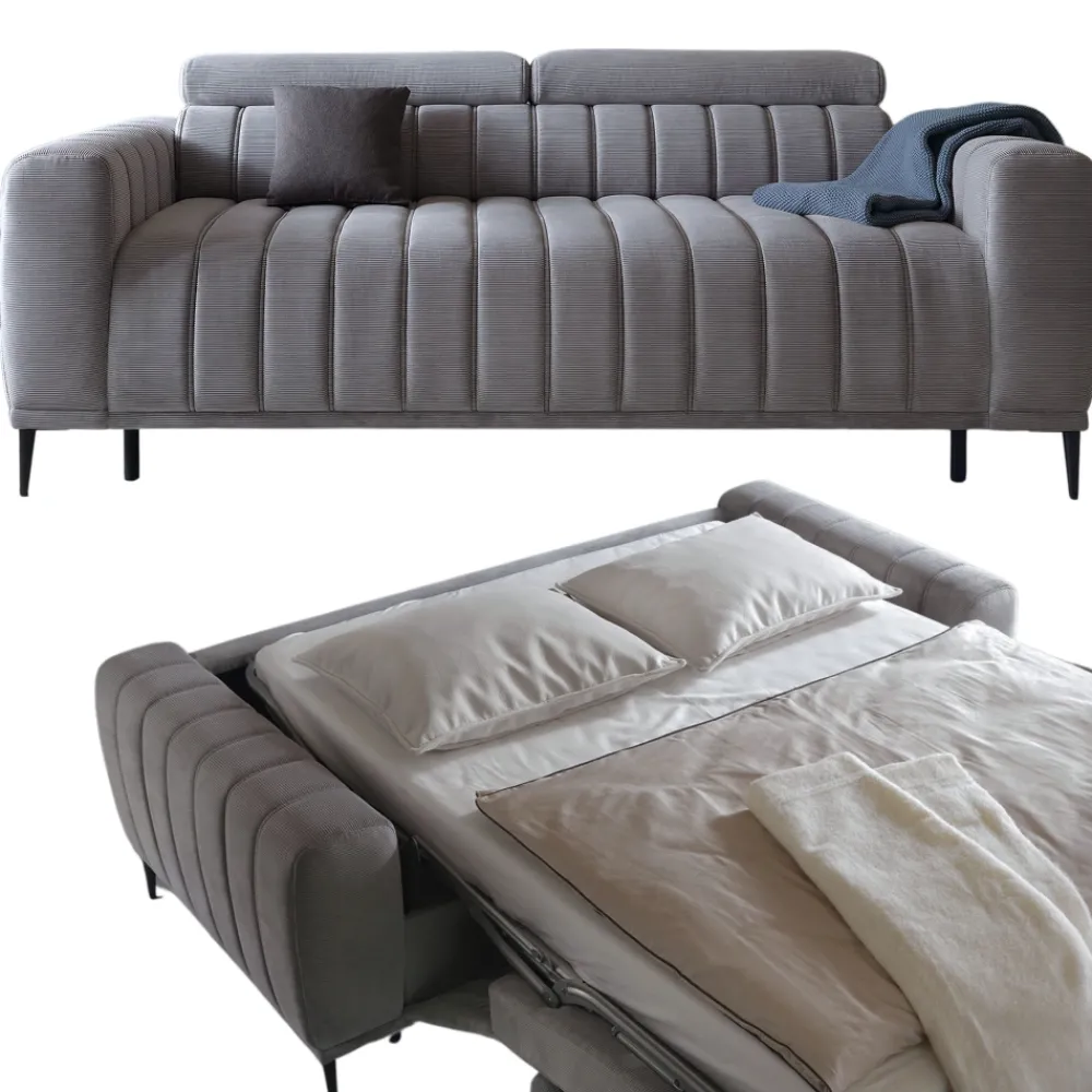 Wersal Łóżka Młodzieżowe|Kanapy I Sofy Do Salonu*Kanapa z funkcją spania - stelaż włoski 140x197 Gandi szara