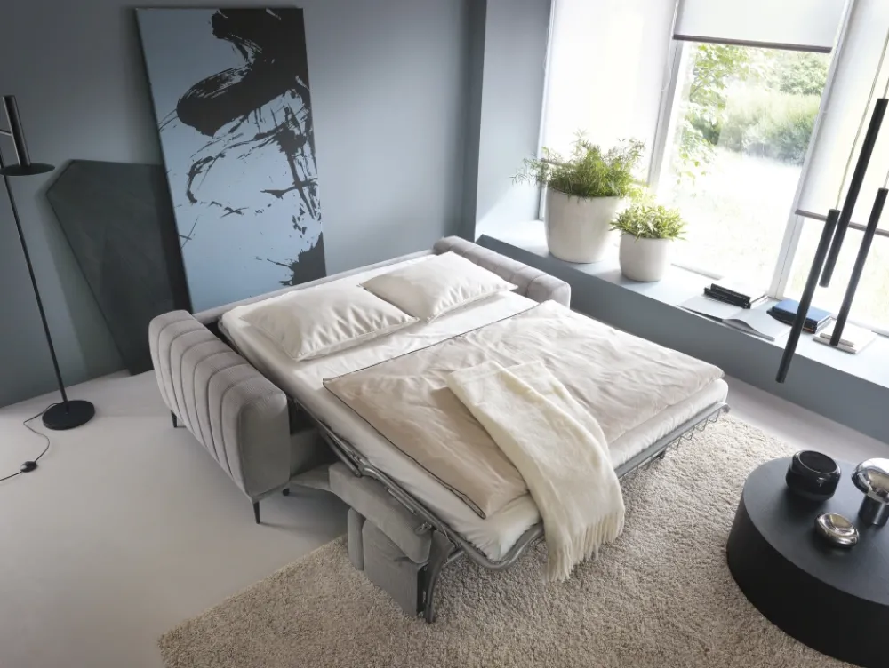 Wersal Łóżka Młodzieżowe|Kanapy I Sofy Do Salonu*Kanapa z funkcją spania - stelaż włoski 140x197 Gandi szara