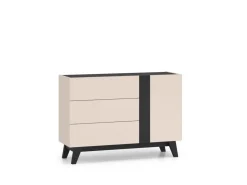 ML Meble Komody*Kaszmirowa komoda Freshion 04 cashmere/czarny - komoda 1D3S