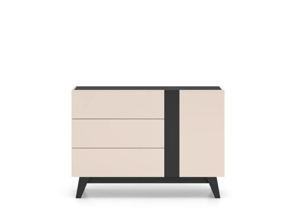 ML Meble Komody*Kaszmirowa komoda Freshion 04 cashmere/czarny - komoda 1D3S