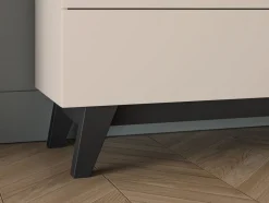 ML Meble Komody*Kaszmirowa komoda Freshion 04 cashmere/czarny - komoda 1D3S