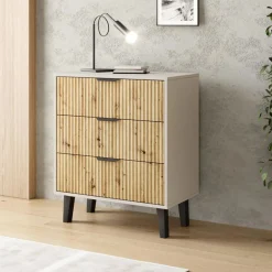 Mebelbos Komody Do Biura|Komody Do Przedpokoju*Kaszmirowa komoda z frontem dąb artisan 3S BORG DUO